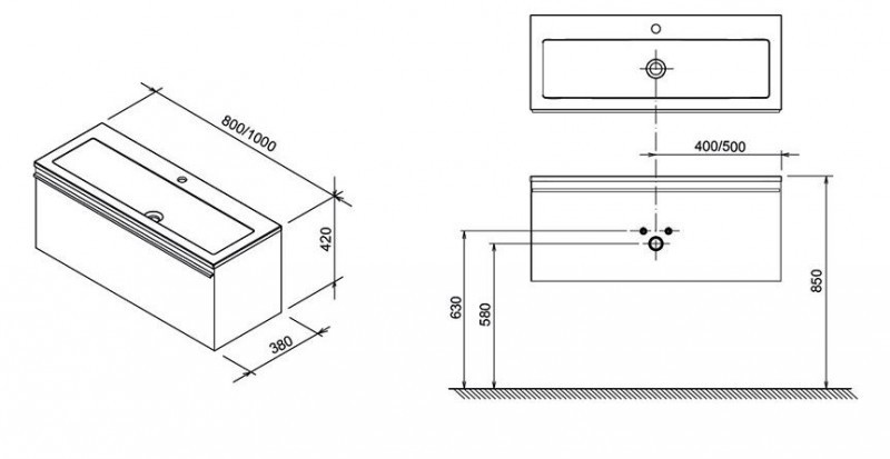 Ravak Clear SD100 szafka podumywalkowa 100x38 cm biały/biały X000000759