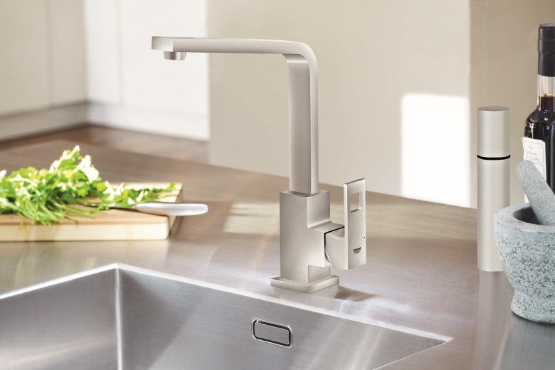 Grohe Eurocube bateria zlewozmywakowa stal 31255DC0