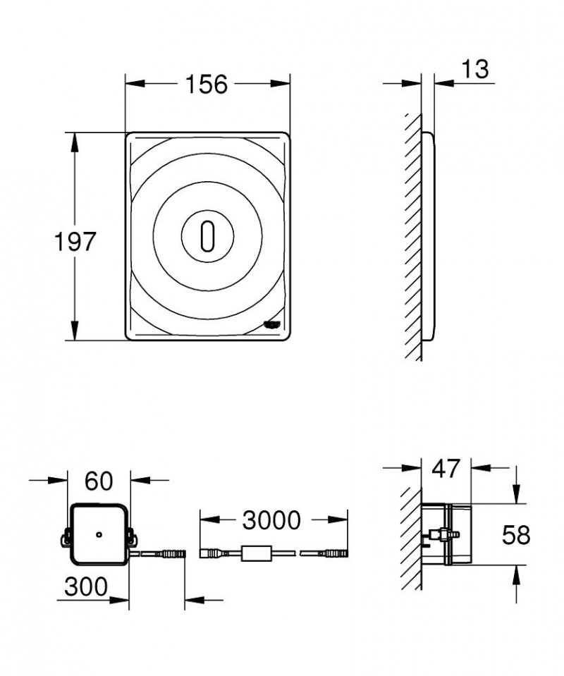 Grohe Tectron Surf elektroniczny przycisk spłukujący do stelaża WC chrom 38699001