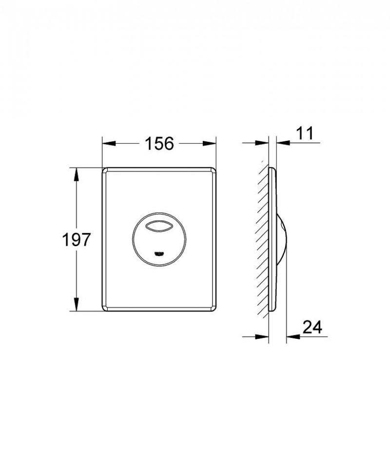 Grohe Skate przycisk spłukujący do stelaża WC stal 38862SD0