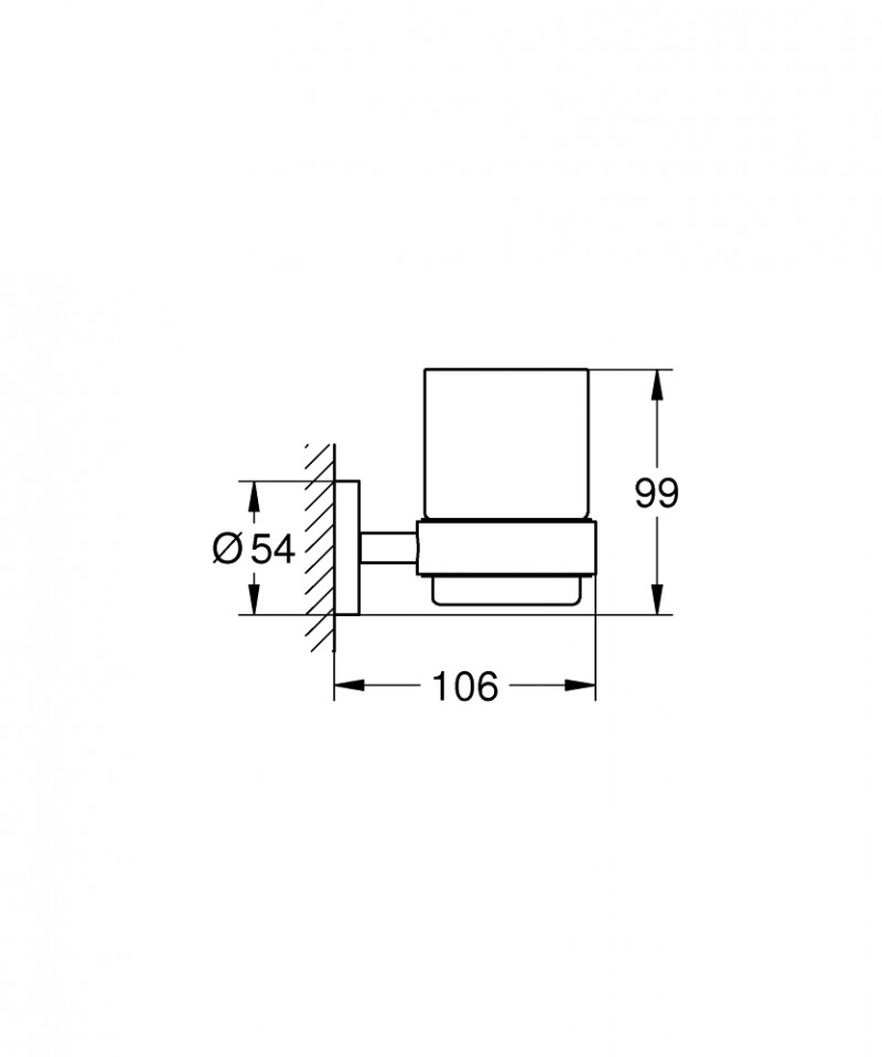 Grohe Essentials szklanka z uchwytem szkło/chrom 40447001