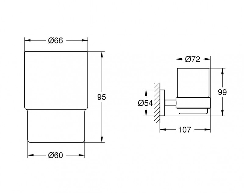 Grohe Essentials szklanka szkło 40372001