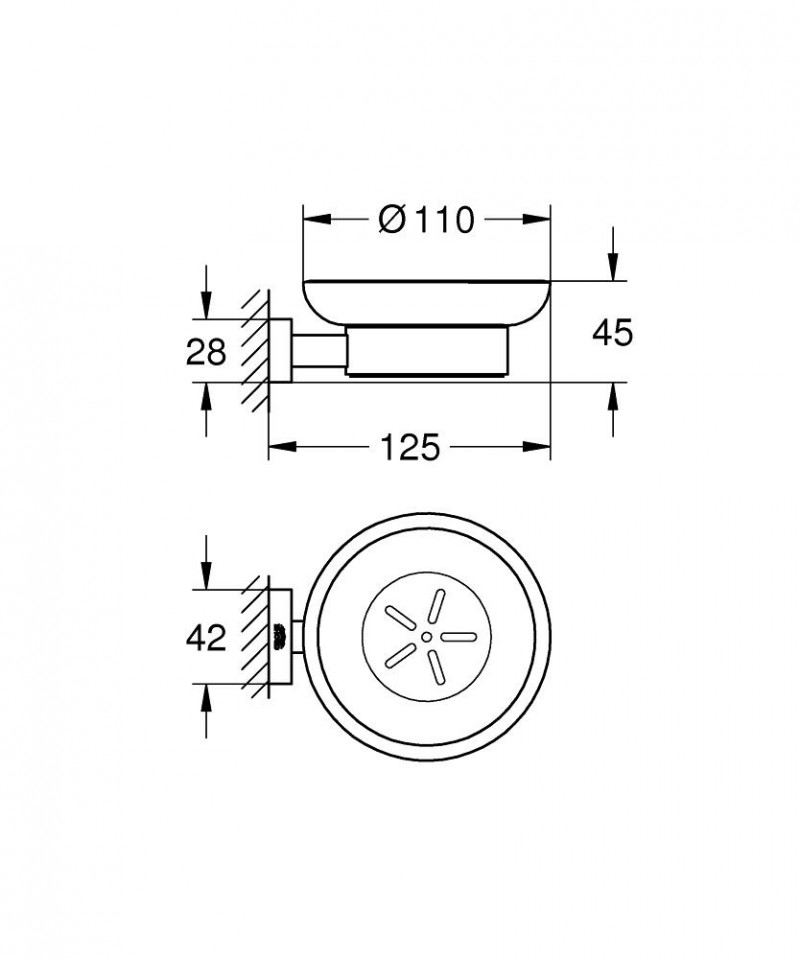 Grohe Essentials Cube mydelniczka z uchwytem szkło/chrom 40754001