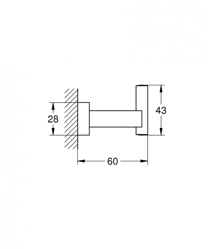 Grohe Essentials Cube haczyk mały wieszak chrom 40511001