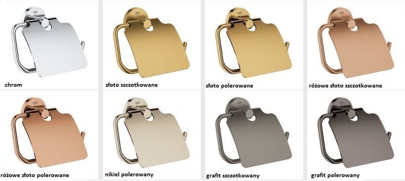 Grohe Essentials uchwyt na papier toaletowy z pokrywą złoto szczotkowane brushed warm sunset 40367DL1