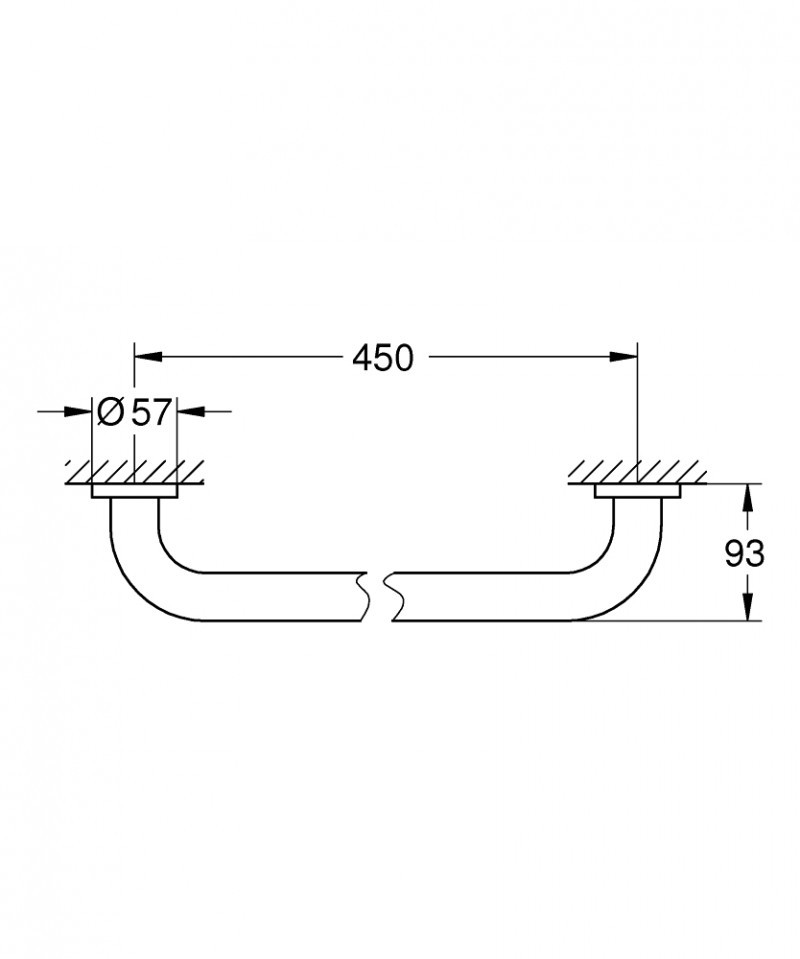 Grohe Essentials uchwyt wannowy 450mm stal 40793DC1