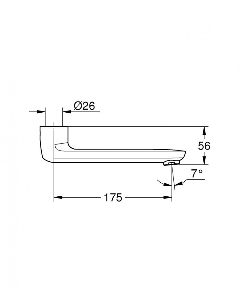 Grohe Grohtherm Special wylewka do baterii umywalkowej 175mm chrom 13380000