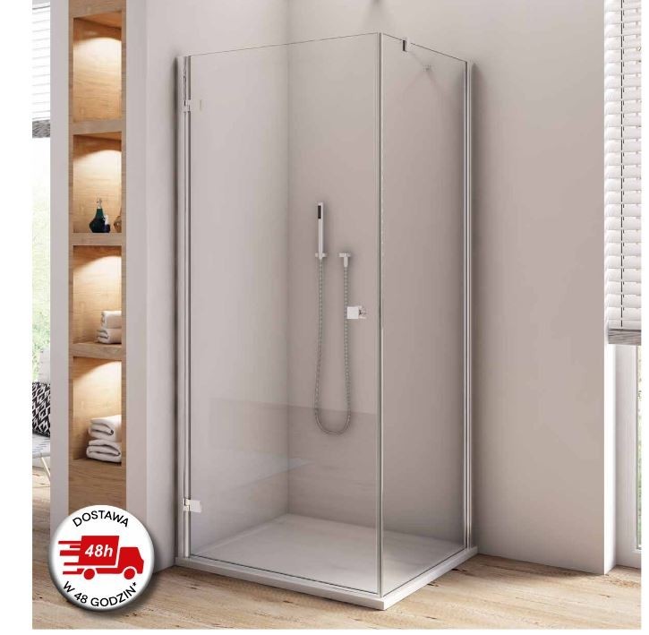 Sanswiss Annea drzwi otwierane jednoczęściowe LEWE 75 cm do wnęki lub ścianki srebrny połysk przeźroczyste AN1CG07505007