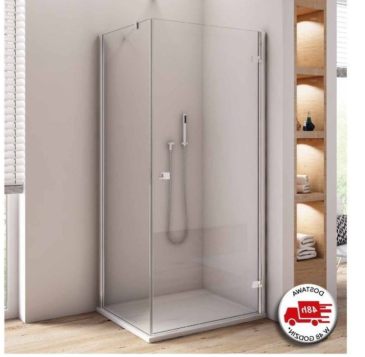 Sanswiss Annea drzwi otwierane jednoczęściowe PRAWE 80 cm do wnęki lub ścianki srebrny połysk przeźroczyste AN1CD08005007