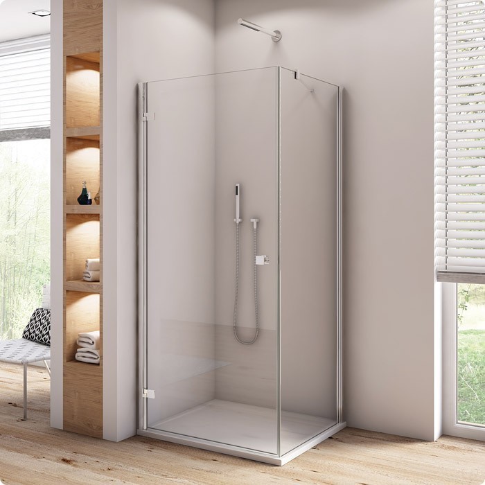 Sanswiss Annea kabina prostokątna drzwi LEWE 70 cm i ścianka 100 cm srebrny połysk przeźroczyste AN1CG07005007 ANT10005007