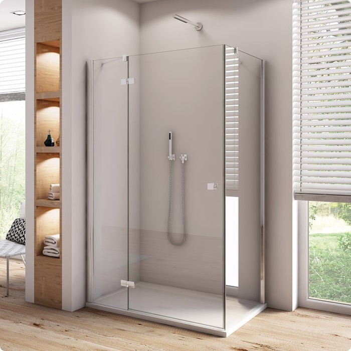 Sanswiss Annea kabina prostokątna drzwi LEWE 80 cm i ścianka 70 cm srebrny połysk przeźroczyste AN13G08005007 ANT07005007