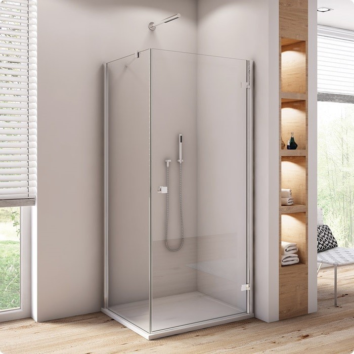 Sanswiss Annea kabina prostokątna drzwi PRAWE 80 cm i ścianka 75 cm srebrny połysk przeźroczyste AN1CD08005007 ANT07505007