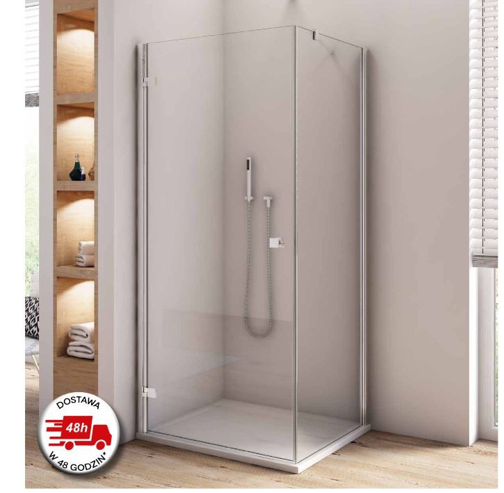 Sanswiss Annea drzwi otwierane jednoczęściowe LEWE 70 cm do wnęki lub ścianki srebrny połysk przeźroczyste AN1CG07005007