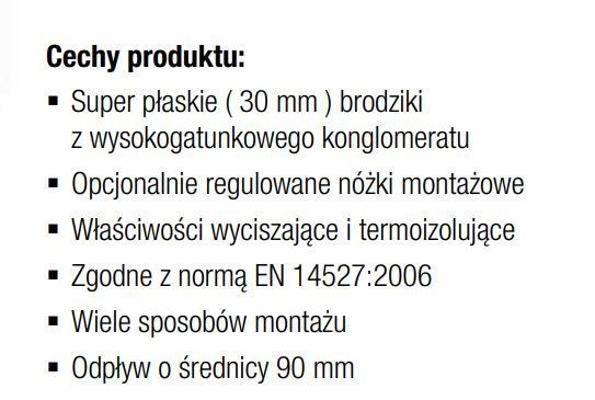 Sanswiss Tracy brodzik prostokątny 120x90 konglomerat biały WAA9012004