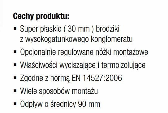 Sanswiss Tracy brodzik prostokątny 120x80 konglomerat biały WAA8012004