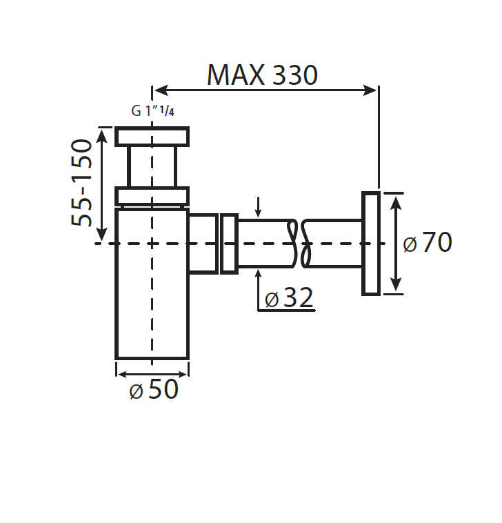 Vedo syfon umywalkowy dekoracyjny okrągły chrom połysk VSY1010