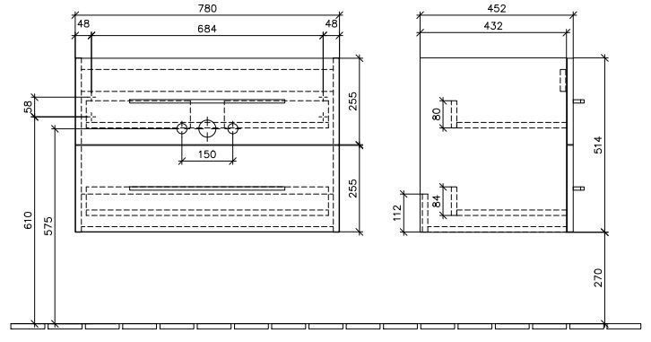 Villeroy&Boch Avento szafka pod umywalkę 80cm Crystal White biały połysk A89100B4