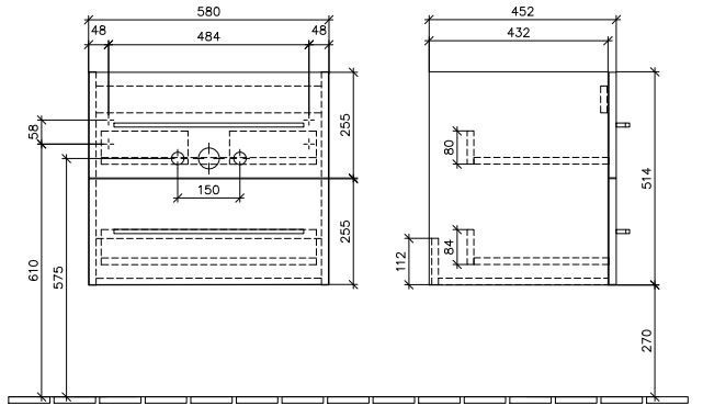Villeroy&Boch Avento szafka pod umywalkę 60cm Crystal Black czarny połysk A88900B3