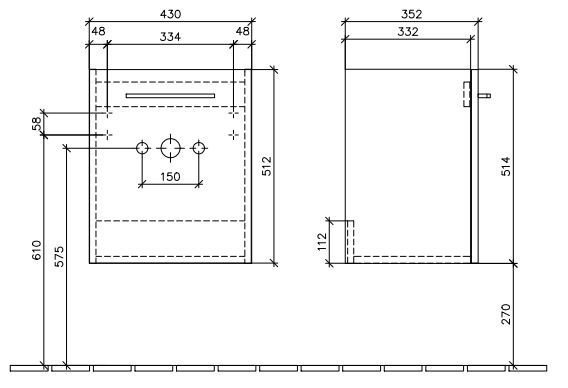 Villeroy&Boch Avento szafka pod umywalkę 45cm drzwi prawe Crystal Grey szary połysk A88701B1