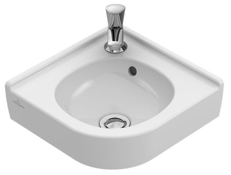 Villeroy&Boch O.Novo Compact umywalka narożna mała 32x32 z przelewem biała weiss alpin 73103201