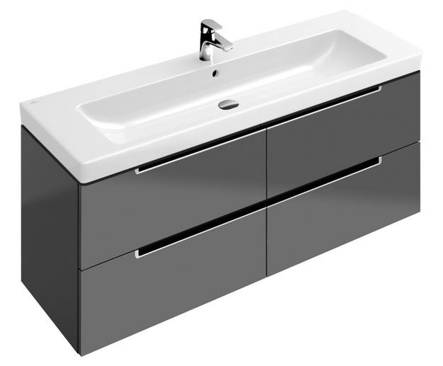 Villeroy&Boch Subway 2.0 szafka pod umywalkę 130 cm 128,7 x 52 cm Glossy Grey szary połysk A69800FP