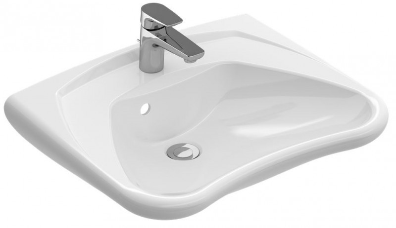 Villeroy&Boch O.Novo Vita umywalka dla osób niepełnosprawnych z przelewem 60x49 cm biała weiss alpin ceramicplus 711963R1