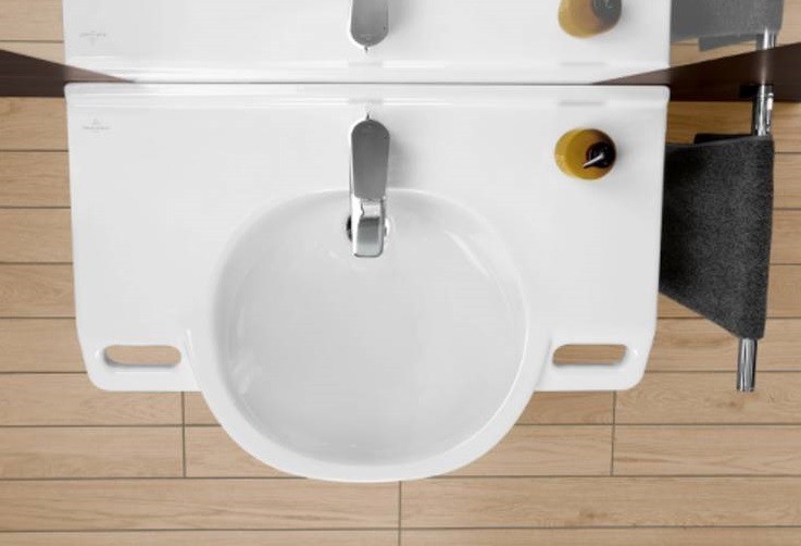 Villeroy&Boch O.Novo Vita umywalka dla osób niepełnosprawnych 80x55 cm biała weiss alpin ceramicplus 412080R1