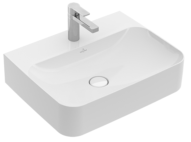 Villeroy&Boch Finion umywalka stawiana na blat z ukrytym przelewem ViFlow 60cm biały weiss alpin ceramicplus 41686CR1