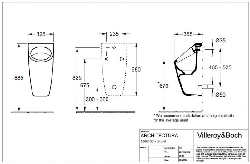 Villeroy&Boch Architectura pisuar biały weiss alpin 55860001