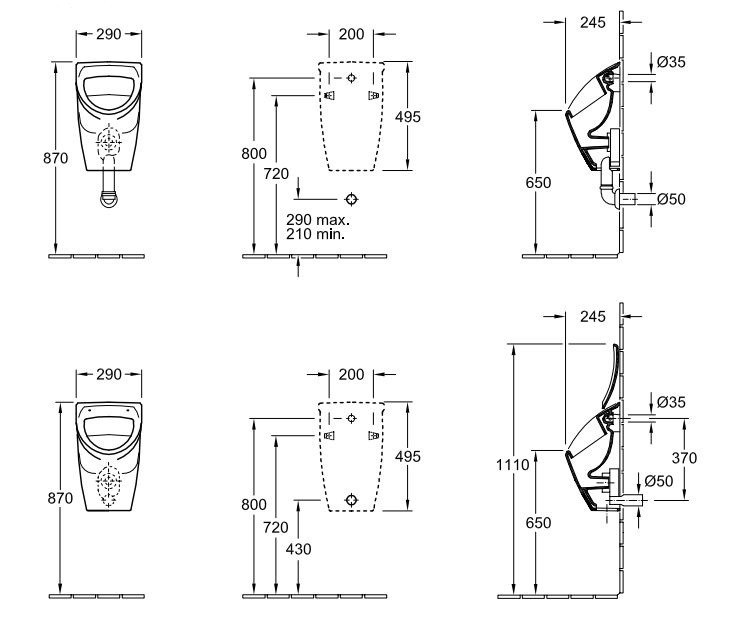 Villeroy&Boch O.Novo pisuar z celem bez pokrywy biały weiss alpin 75570501