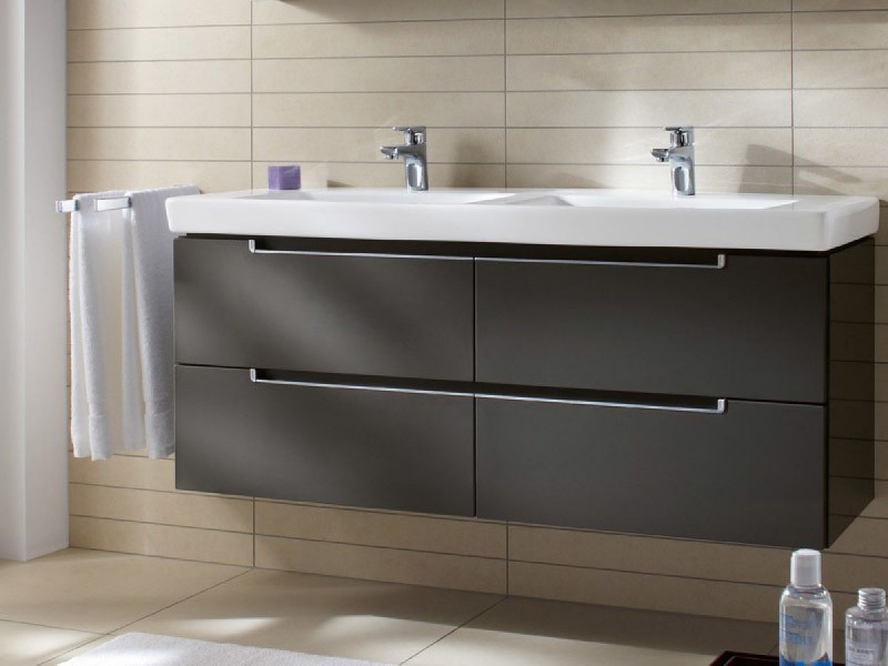 Villeroy&Boch Subway 2.0 szafka pod umywalkę podwójną 130 cm 128,7 x 59 cm Glossy Grey szary połysk A91700FP