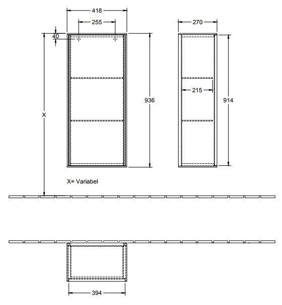 Villeroy&Boch Finion szafka boczna 94cm drzwi lewe Walnut Veneer orzech F56000GN