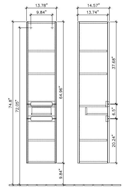 Villeroy&Boch Subway 2.0 szafka wysoka 165 cm drzwi lewe Glossy White biały połysk A70700DH