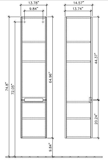 Villeroy&Boch Subway 2.0 szafka wysoka 165 cm drzwi prawe Glossy White biały połysk A71000DH