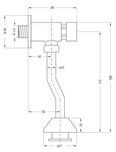 Deante Press bateria czasowa do pisuaru z dopływem z góry chrom BCH098L