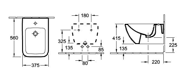 Villeroy&Boch Venticello bidet wiszący biały weiss alpin ceramicplus 441100R1