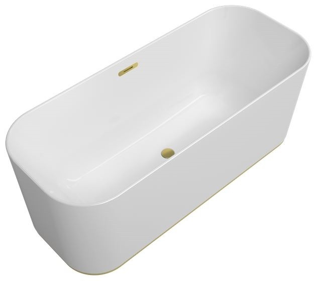 Villeroy&Boch Finion Duo wanna wolnostojąca owalna z pierścieniem dekoracyjnym 170x70 biały weiss alpin złoty UBQ177FIN7A300V201