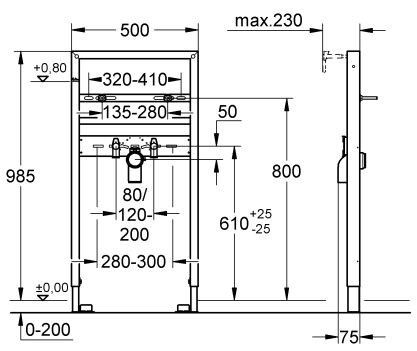 Grohe Rapid SL stelaż podtynkowy do umywalki 1,00m 38541000