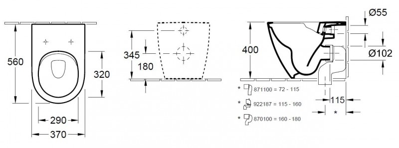 Villeroy&Boch Subway 2.0 DirectFlush muszla stojąca 56cm weiss alpin 5602R001