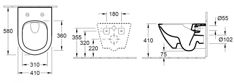 Villeroy&Boch Subway 2.0 Comfort DirectFlush muszla wisząca 58cm weiss alpin 4609R001