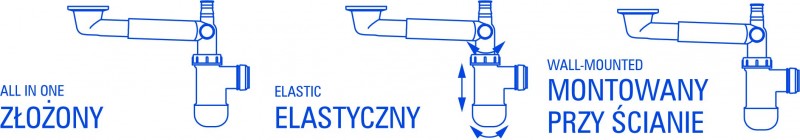 Deante Space Saver syfon umywalkowy oszczędzający miejsce biały PCV NHC633K
