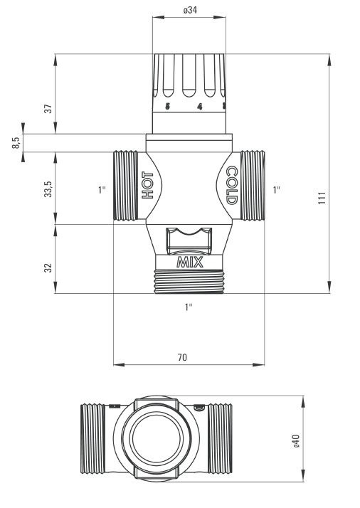 Deante Press mieszacz termostatyczny centralny BCH1X3T