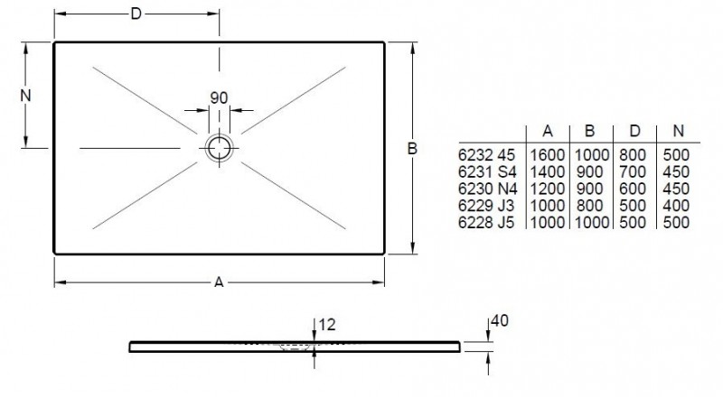 Villeroy&Boch Subway Infinity brodzik prostokątny 120x90 biały weiss alpin 6230N401