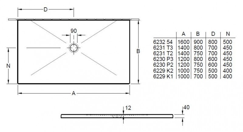 Villeroy&Boch Subway Infinity brodzik prostokątny 120x80 biały weiss alpin 6230P301