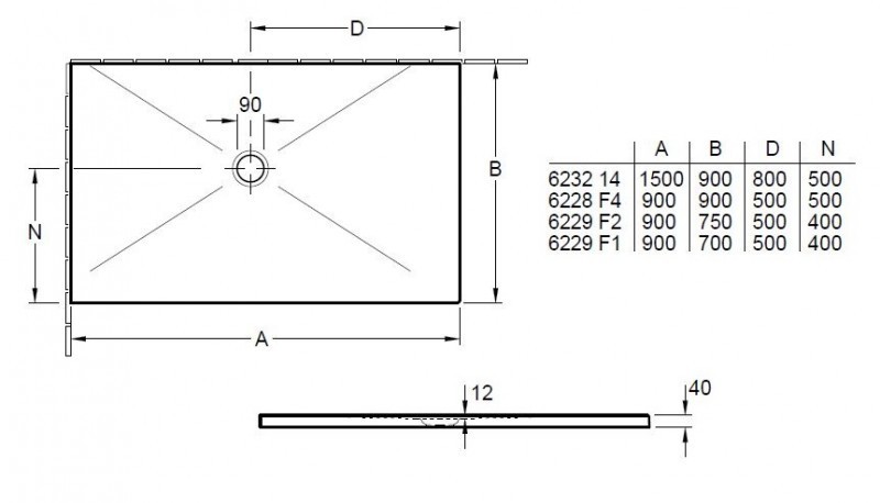 Villeroy&Boch Subway Infinity brodzik prostokątny 90x70 biały weiss alpin 6229F101