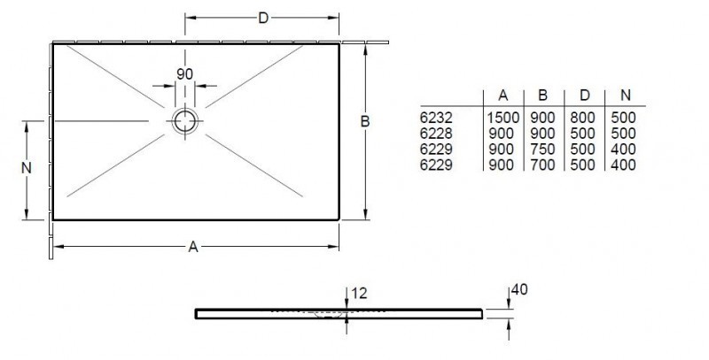 Villeroy&Boch Subway Infinity brodzik prostokątny 90x70 biały weiss alpin 6229G101