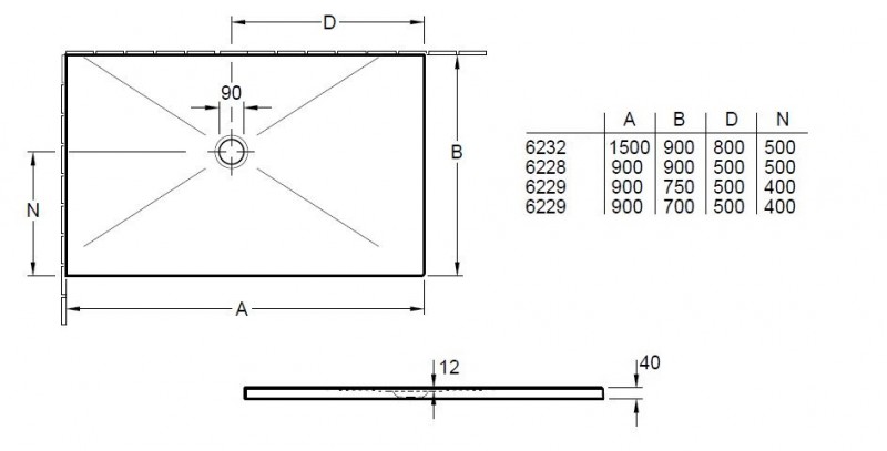 Villeroy&Boch Subway Infinity brodzik prostokątny 150x90 biały weiss alpin 62322401
