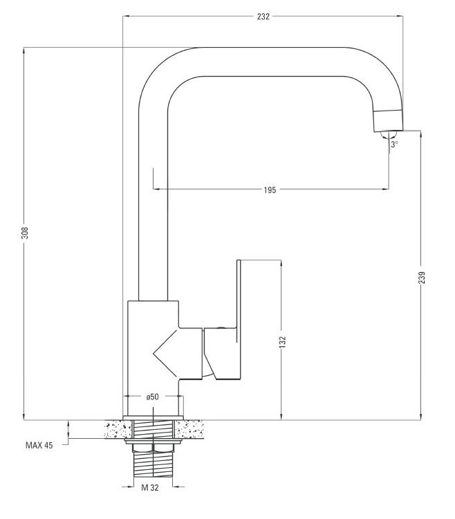 Deante Alpinia bateria zlewozmywakowa chrom BGA063M