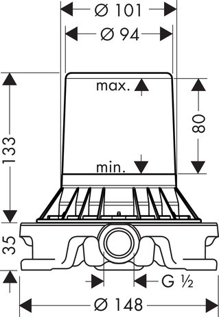 Hansgrohe zestaw podstawowy baterii wannowej podłogowej 10452180