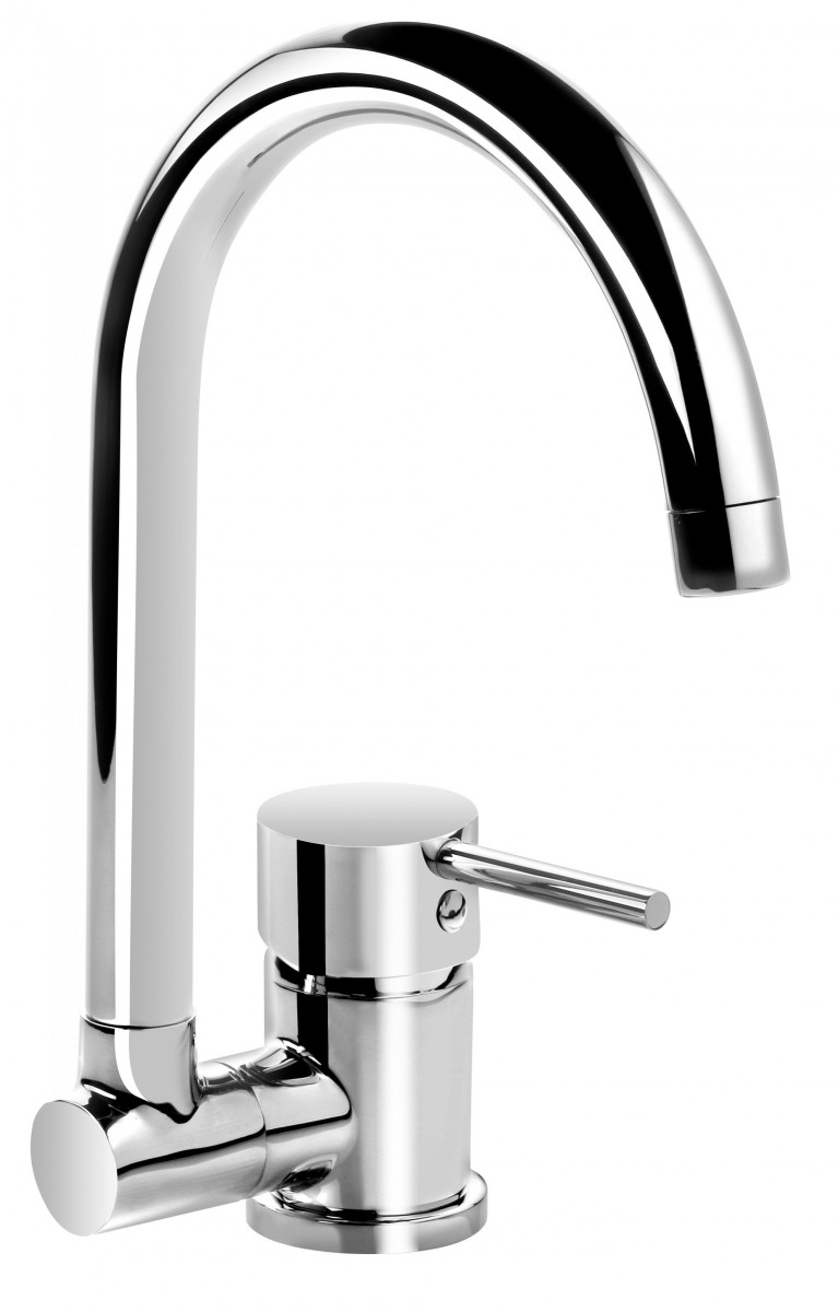 Deante Aster bateria zlewozmywakowa podokienna ze składaną wylewką chrom BCA061M